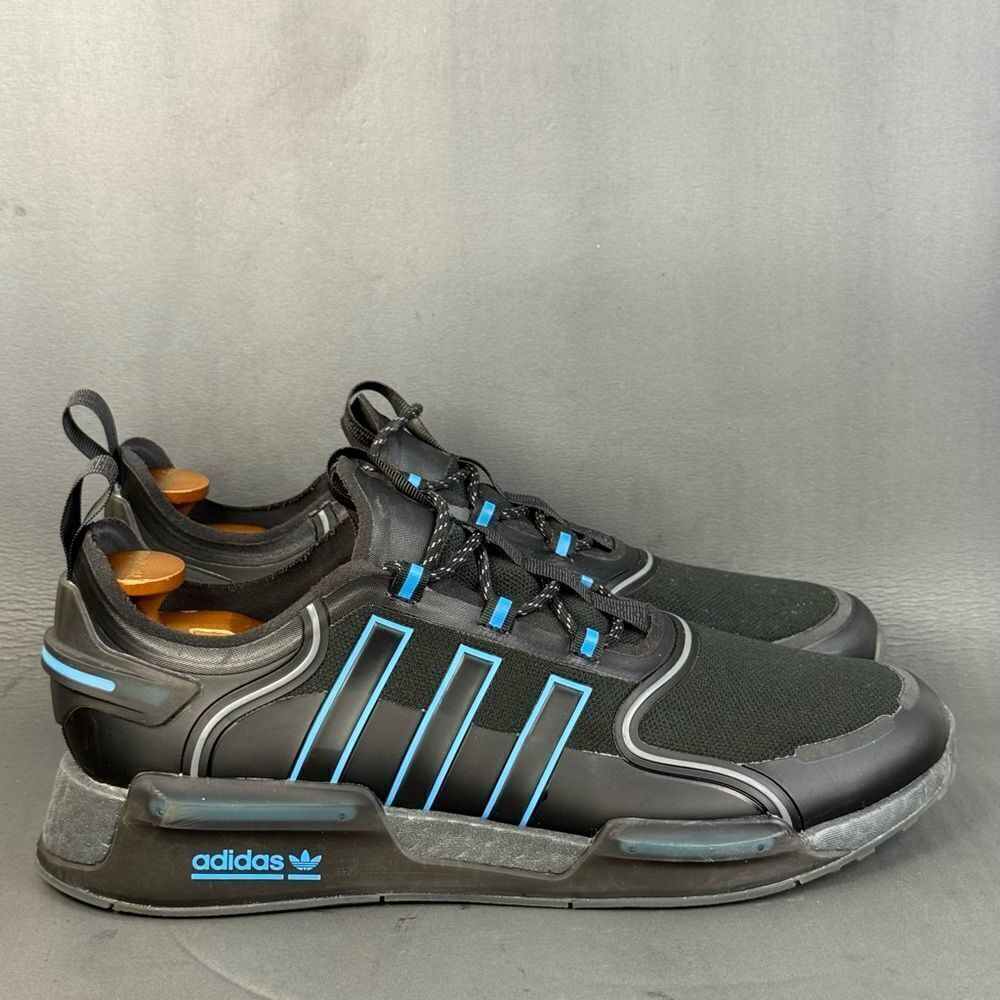 Men’s Adidas Men's Black Athletic Sneakers with Light Blue Accents